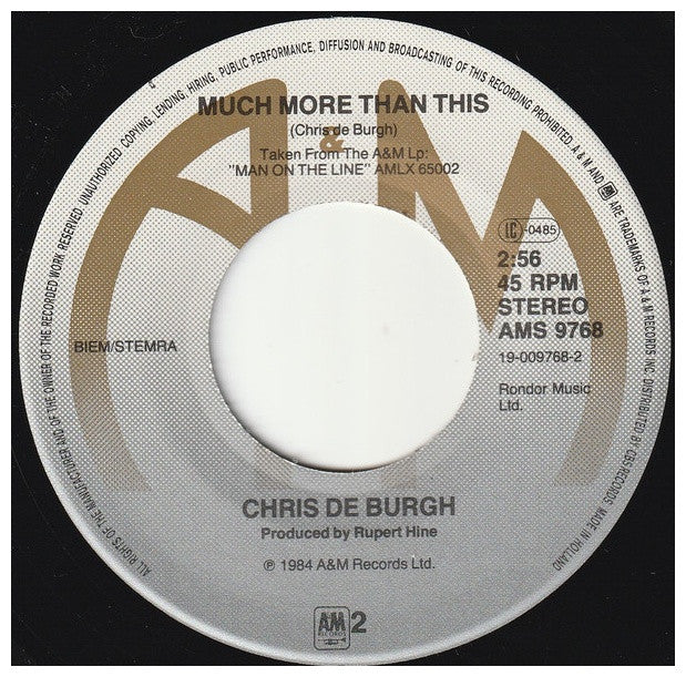 CHRIS DE BURGH - HIGH ON EMOTION | 7" SINGLE USADO