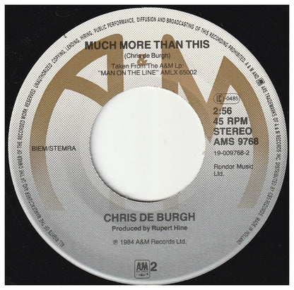 CHRIS DE BURGH - HIGH ON EMOTION | 7" SINGLE USADO