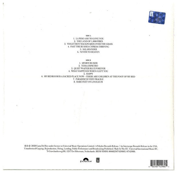 LANA DEL REY - VIOLET BENT BACKWARDS OVER THE GRASS | VINILO