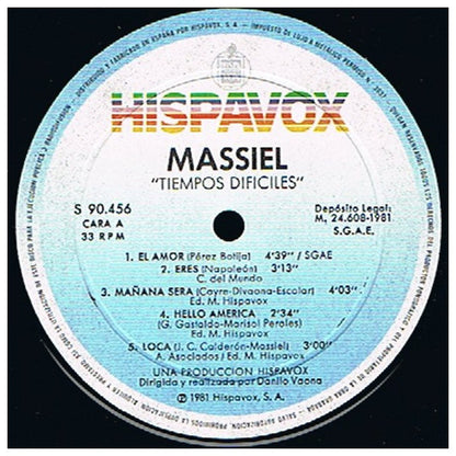 MASSIEL - TIEMPOS DIFICILES | VINILO USADO