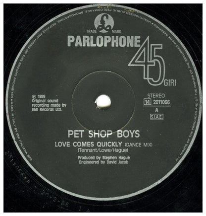 PET SHOP BOYS - LOVE COME QUICKLY | 12" MAXI SINGLE VINILO USADO