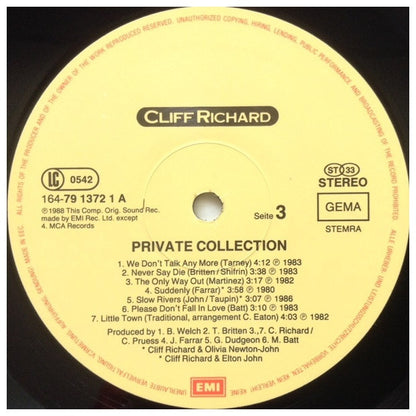 CLIFF RICHARD - PRIVATE COLLECTION | VINILO USADO