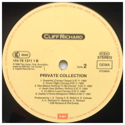 CLIFF RICHARD - PRIVATE COLLECTION | VINILO USADO