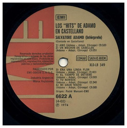 ADAMO - LOS HITS DE ADAMO EN CASTELLANO | VINILO USADO