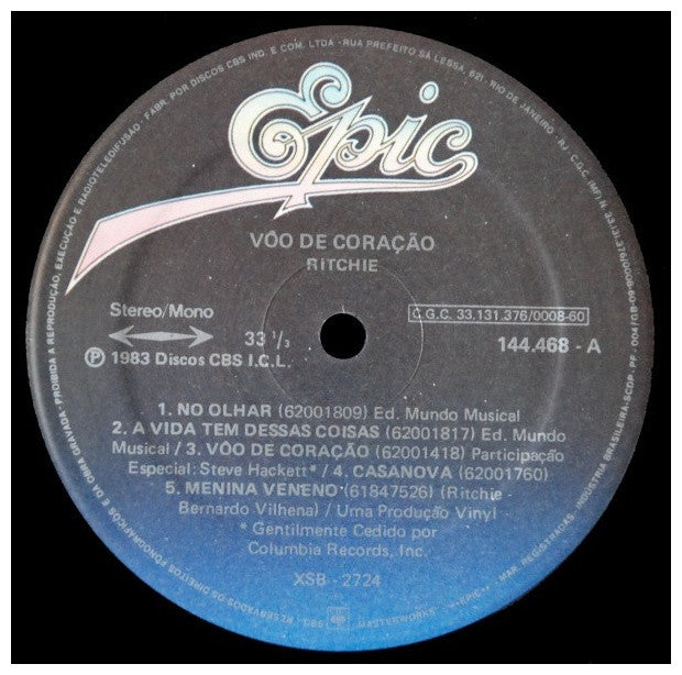 RITCHIE - VOO DE CORACAO | VINILO USADO