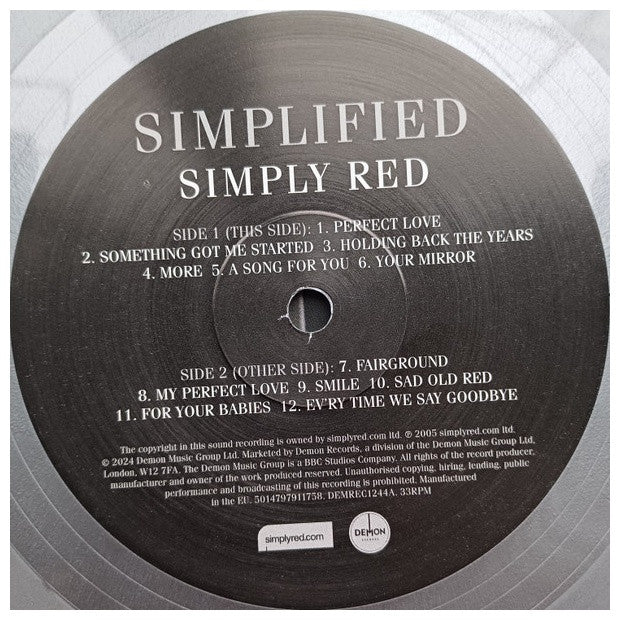 SIMPLY RED - SIMPLIFIED (ANNIVERSARY LTD EDITION) (SILVER VINYL) | VINILO