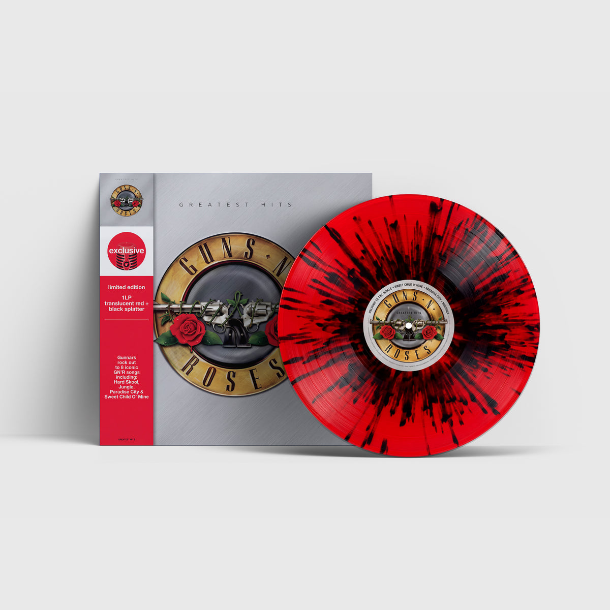 GUNS 'N ROSES - GREATEST HITS (EXCLUSIVE LTD EDITION) (TRANSLUCENT RED/BLACK SPLATTER VINYL) | VINILO