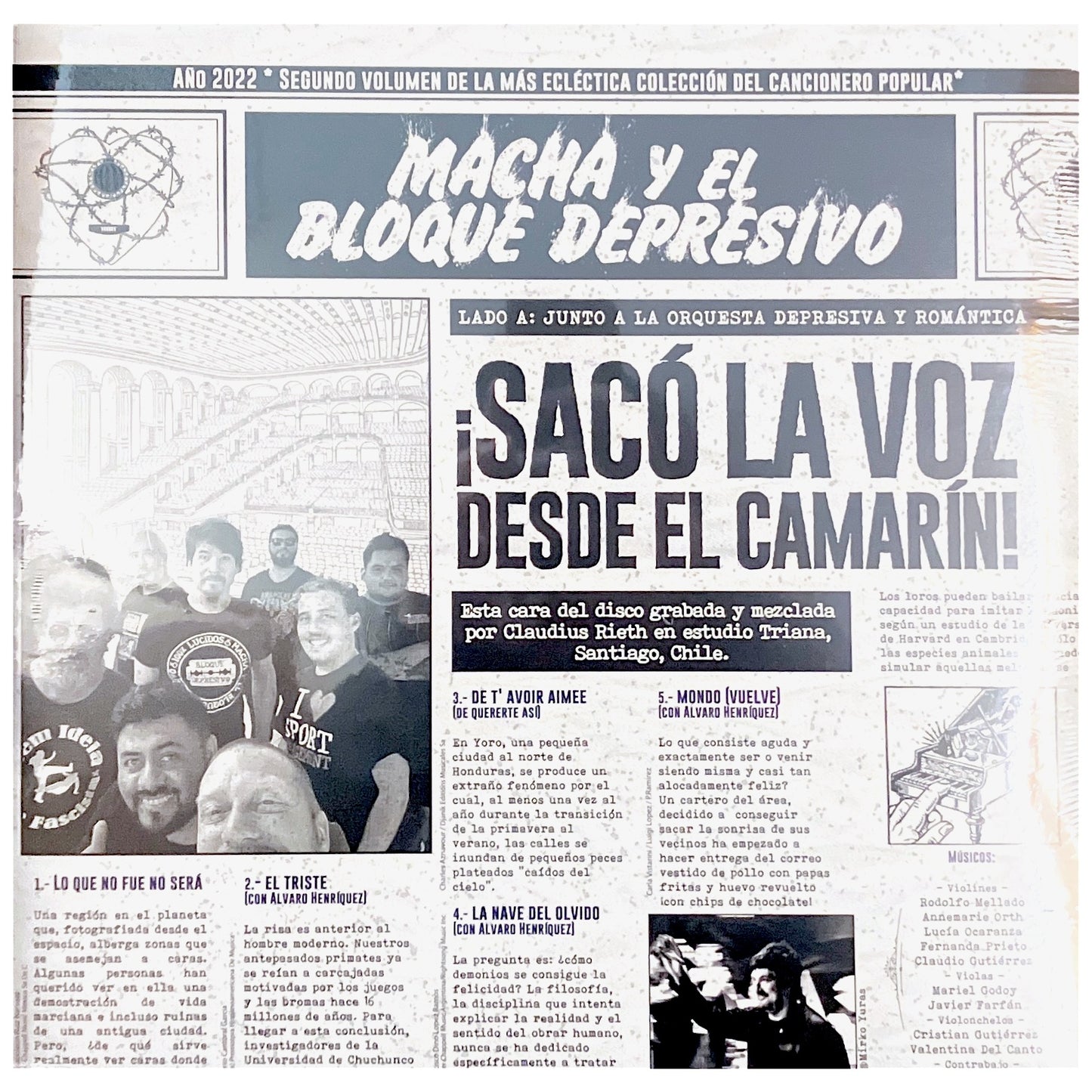 MACHA Y EL BLOQUE DEPRESIVO - SACÓ LA VOZ DESDE EL CAMARIN | VINILO