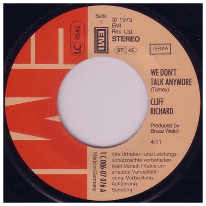 CLIFF RICHARD - WE DON T TALK ANYMORE | 7" SINGLE USADO