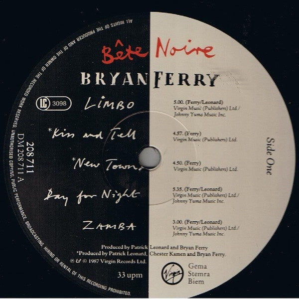 BRYAN FERRY - BETE NOIRE | VINILO USADO