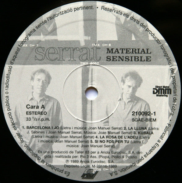 JOAN MANUEL SERRAT - MATERIAL SENSIBLE | VINILO USADO