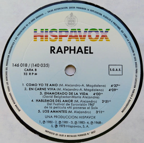 RAPHAEL - RAPHAEL: LO MEJOR (2LP) | VINILO USADO