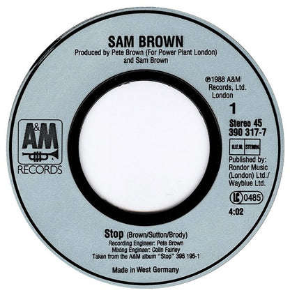 SAM BROWN - STOP | 7" SINGLE USADO