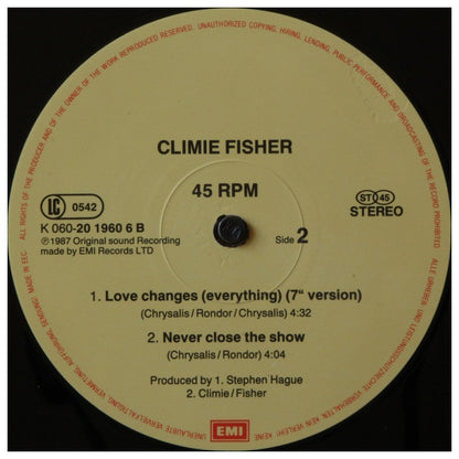 CLIMIE  FISHER - LOVE CHANGES (EVERYTHING) | 12" MAXI SINGLE VINILO USADO