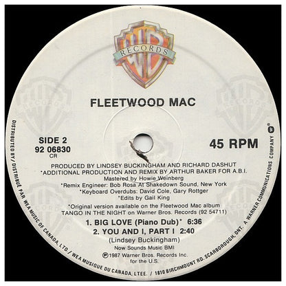 FLEETWOOD MAC - BIG LOVE | 12" MAXI SINGLE VINILO USADO