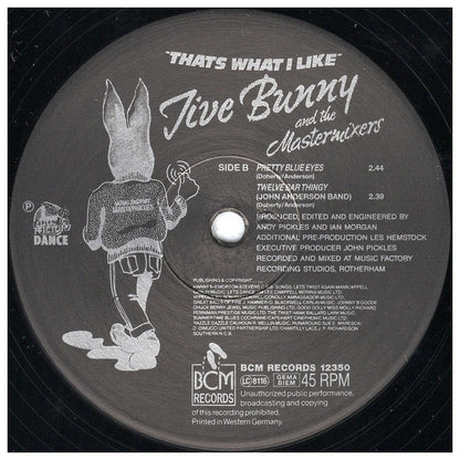 JIVE BUNNY AND THE MASTERMIXERS - THAT S WHAT I LIKE (EXTENDED TWIST MIX) | 12" MAXI SINGLE VINILO USADO