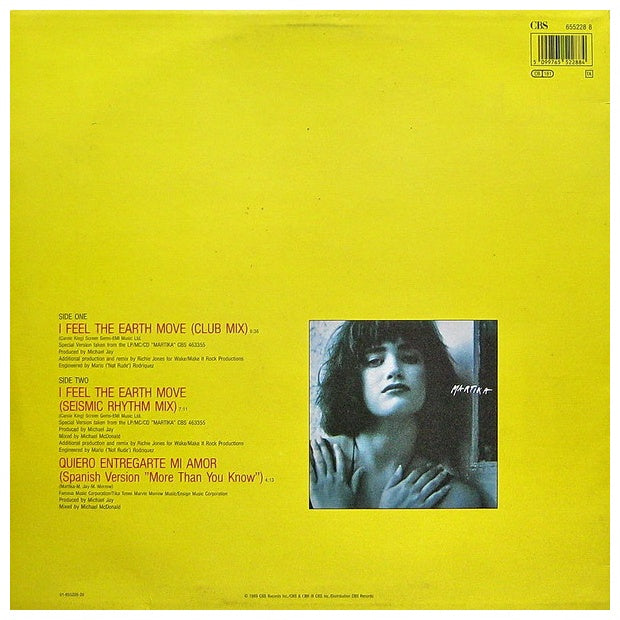 MARTIKA - I FEEL THE EARTH MOVE | 12" MAXI SINGLE VINILO USADO