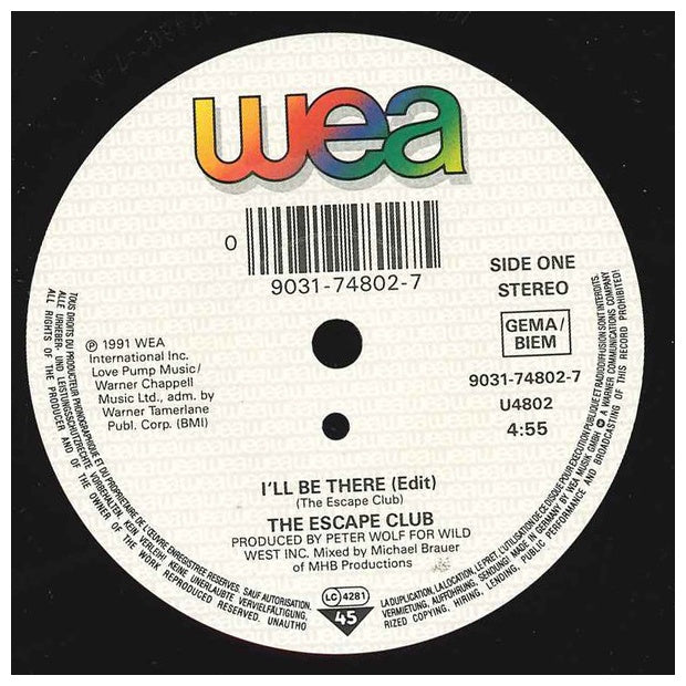 THE ESCAPE CLUB - I LL BE THERE | 7" SINGLE USADO