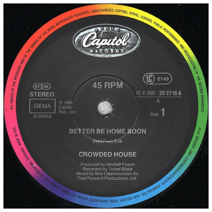 CROWDED HOUSE - BETTER BE HOME SOON | 12" MAXI SINGLE VINILO USADO