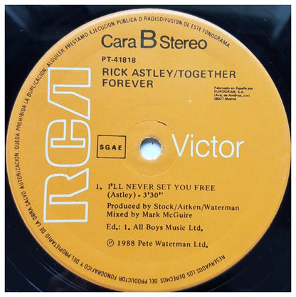 RICK ASTLEY  - TOGETHER FOREVER | 12" MAXI SINGLE VINILO USADO