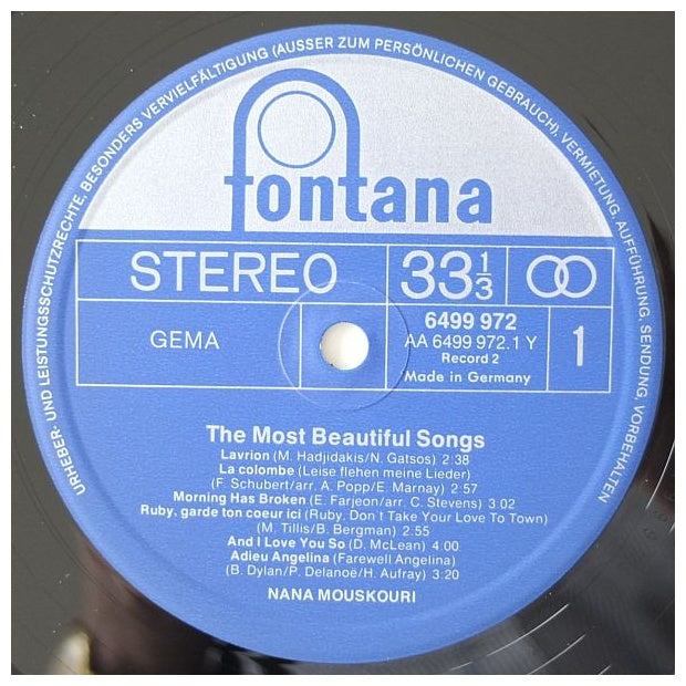 NANA MOUSKUORI - THE MOST BEAUTIFUL SONGS (2LP) | VINILO USADO