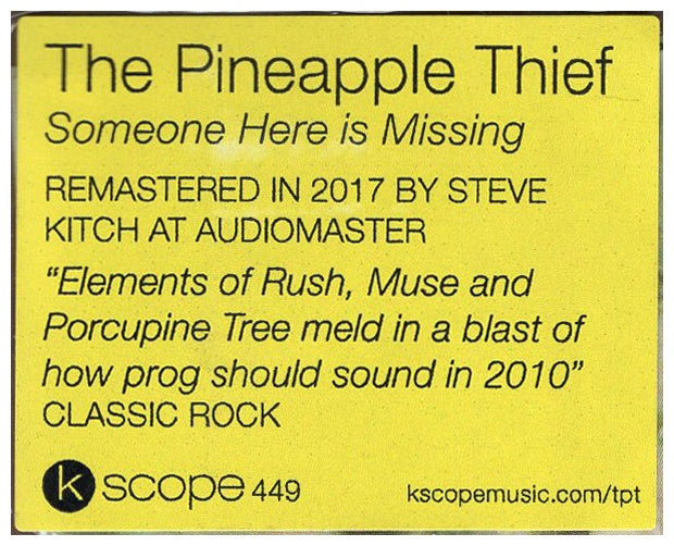 PINEAPPLE THIEF - SOMEONE HERE IS MISSING (5 BONUS TRACK) | CD
