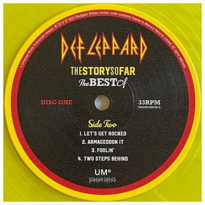 DEF LEPPARD - THE STORY SO FAR: THE BEST OF (2LP) (TRANSLUCENT ORANGE/YELLOW VINYL) | VINILO