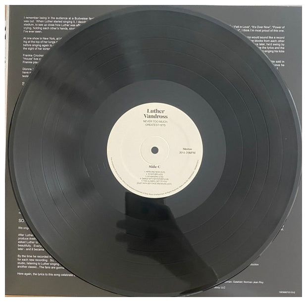 LUTHER VANDROSS - NEVER TOO MUCH: GREATEST HITS | VINILO