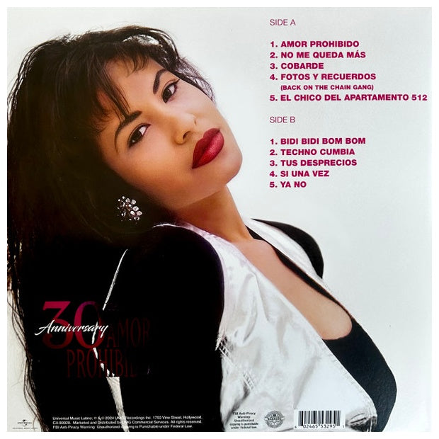 SELENA - AMOR PROHIBIDO (30 ANIVERSARIO) (TRANSLUCENT PINK VINYL) (INC. POSTER) | VINILO