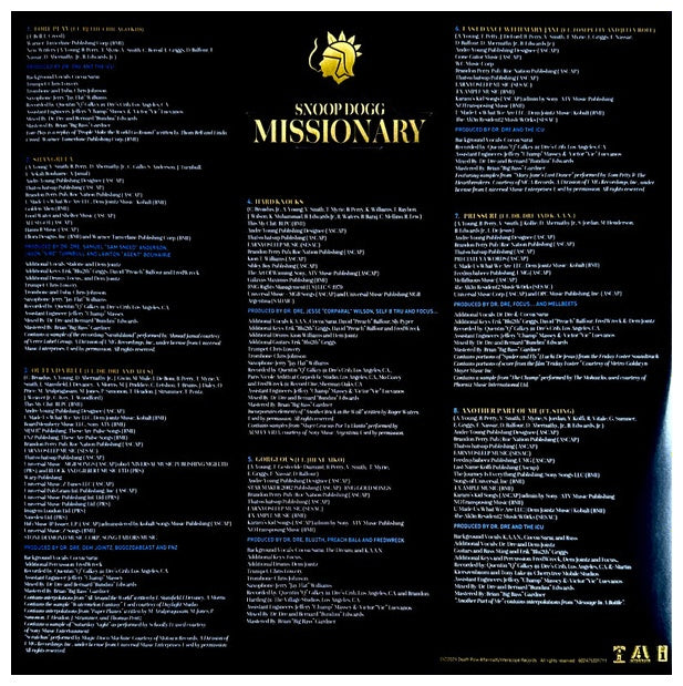 SNOOP DOGG - MISSIONARY (PICTURE DISC) | VINILO