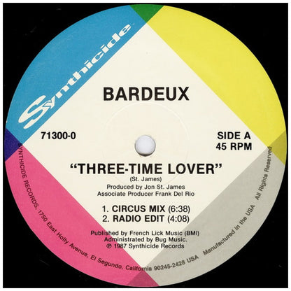 BARDEAUX - THREE-TIME LOVER | 12" MAXI SINGLE VINILO USADO