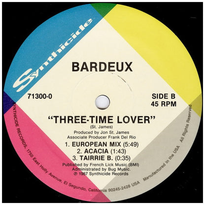 BARDEAUX - THREE-TIME LOVER | 12" MAXI SINGLE VINILO USADO