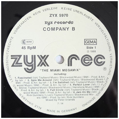COMPANY B - THE MIAMI MEGAMIX | 12" MAXI SINGLE VINILO USADO