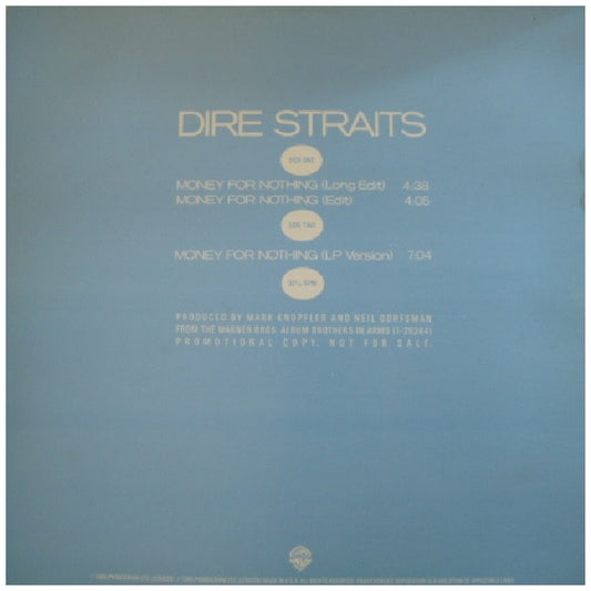 DIRE STRAITS - MONEY FOR NOTHING (PROMO COPY) | 12" MAXI SINGLE VINILO USADO