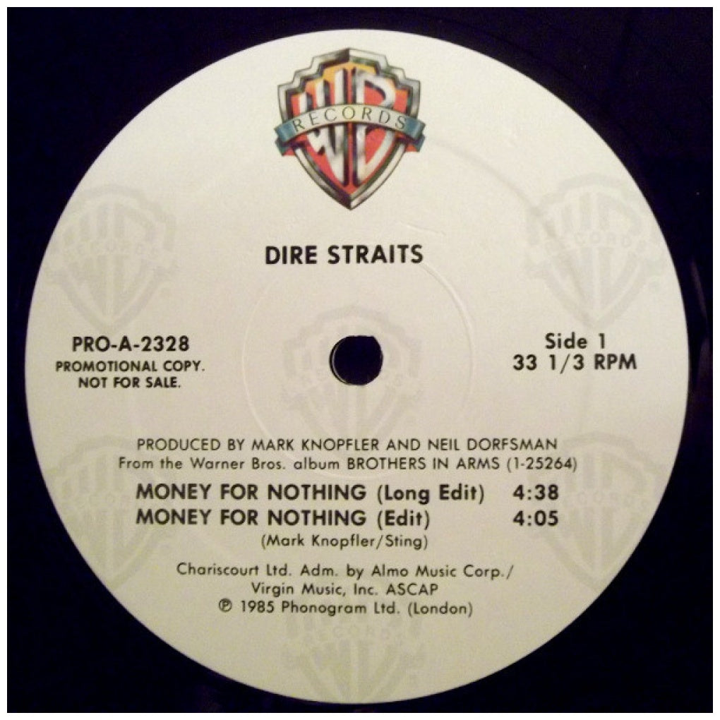 DIRE STRAITS - MONEY FOR NOTHING (PROMO COPY) | 12" MAXI SINGLE VINILO USADO