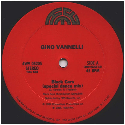 GINO VANNELLI - BLACK CARS | 12" MAXI SINGLE VINILO USADO