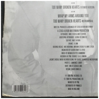 JASON DONOVAN - TOO MANY BROKEN HEARTS | 12" MAXI SINGLE VINILO USADO