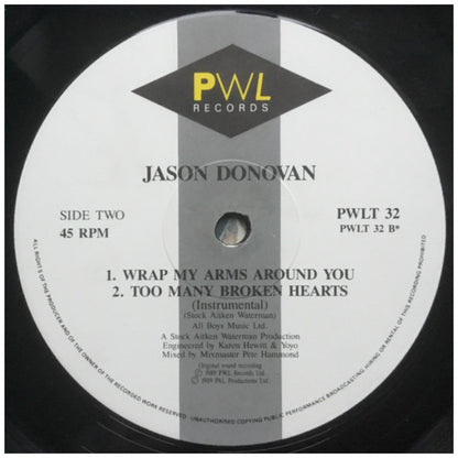 JASON DONOVAN - TOO MANY BROKEN HEARTS | 12" MAXI SINGLE VINILO USADO