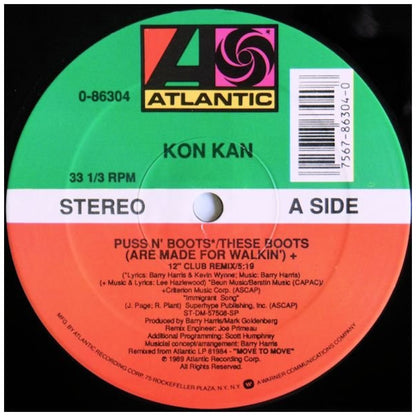 KON KAN - PUSS N' BOOTS/THESE BOOTS ARE MADE FOR WALKIN' | 12" MAXI SINGLE VINILO USADO