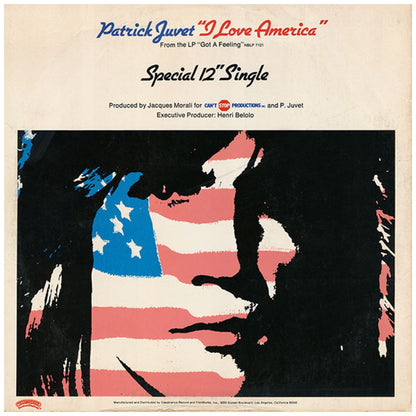 PATRICK JUVET - I LOVE AMERICA (BLUE VINYL) (PROMO COPY) | 12" MAXI SINGLE VINILO USADO