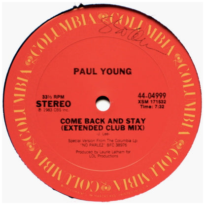 PAUL YOUNG - LOVE OF THE COMMON PEOPLE/COME BACK AND STAY (EXTENDED VERSIONS) (PROMO COPY) | 12" MAXI SINGLE VINILO USADO