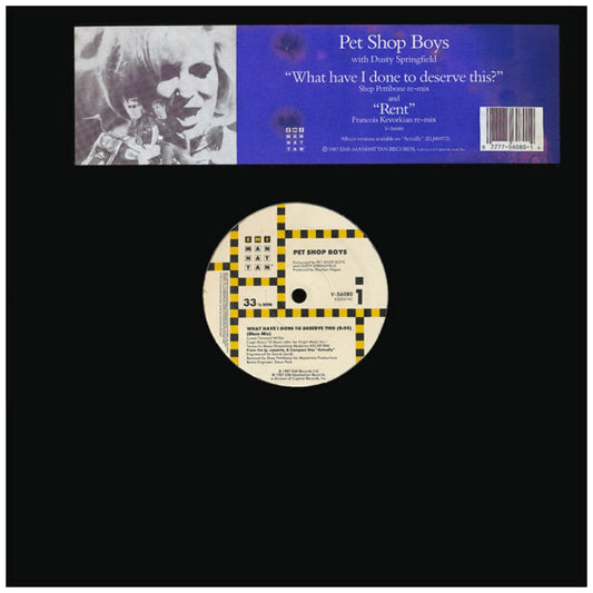 PET SHOP BOYS - WHAT HAVE I DONE TO DESERVE THIS/RENT | 12" MAXI SINGLE VINILO USADO