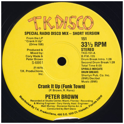 PETER BROWN - CRANK IT UP | 12" MAXI SINGLE VINILO USADO