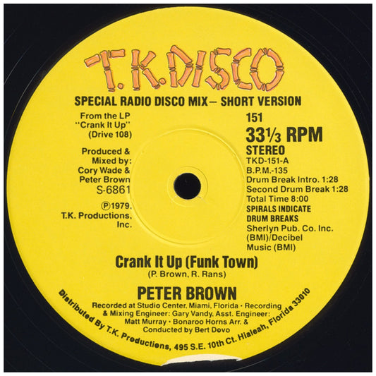 PETER BROWN - CRANK IT UP | 12" MAXI SINGLE VINILO USADO