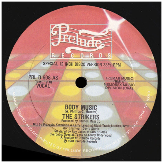 THE STRIKERS - BODY MUSIC | 12" MAXI SINGLE VINILO USADO