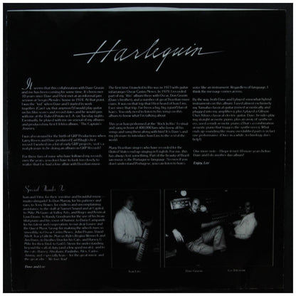 DAVE GRUSIN & LEE RITENOUR - HARLEQUIN (VDE-NUEVO/SELLADO) | VINILO