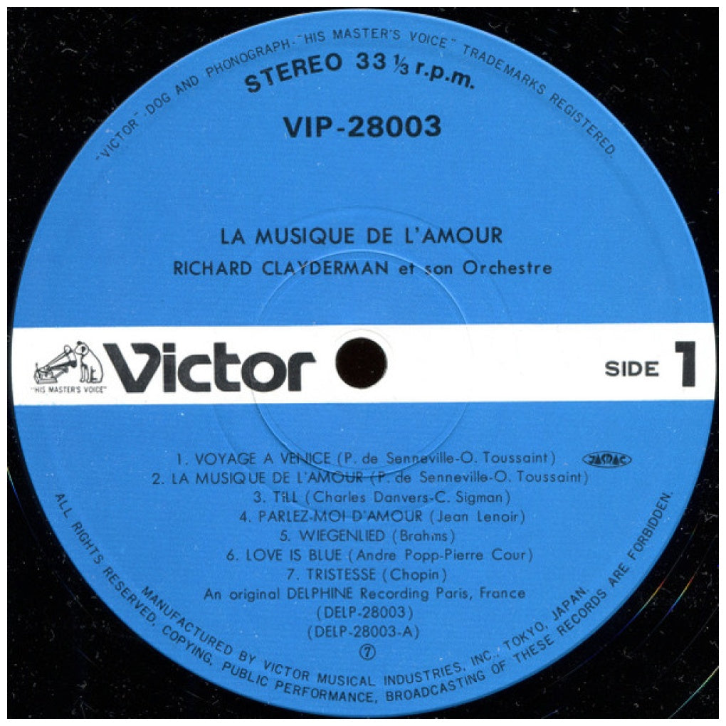 RICHARD CLAYDERMAN - LA MUSIQUE D'AMOUR (MADE IN JAPAN) | VINILO USADO