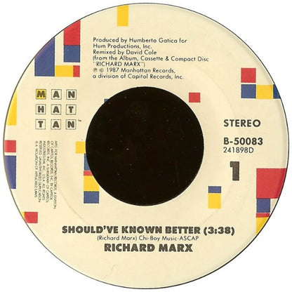 RICHARD MARX - SOULD'VE KNOWN BETTER | 7" SINGLE USADO