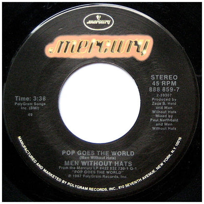 MEN WITHOUT HATS - POP GOES THE WORLD | 7" SINGLE USADO