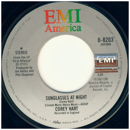 COREY HART - SUNGLASSES AT NIGHT | 7" SINGLE USADO